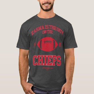Karma is the guy on the Chiefs coming shirt