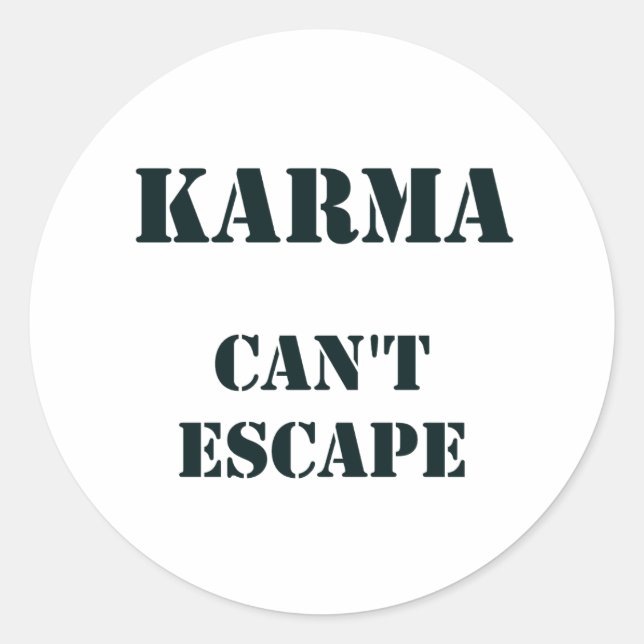 Karma law theory India Asia Motivational cute  Classic Round Sticker (Front)