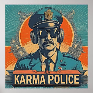 Karma Police - Retro Whimsy in Bold Colours Poster
