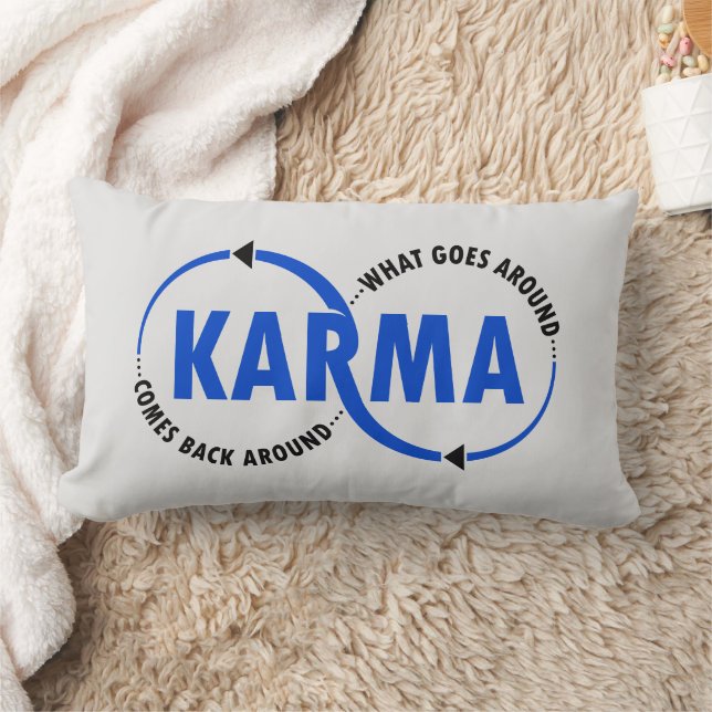 Karma - What Goes Around Comes Back Around (v2) Lumbar Cushion (Blanket)