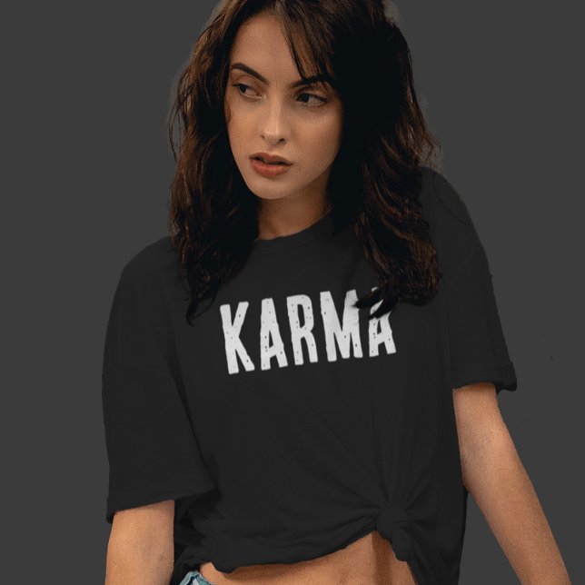 Karma White Text T-Shirt (Creator Uploaded)