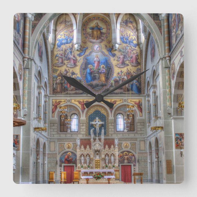 Karmelitenkirche Square Wall Clock (Front)