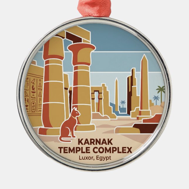 Karnak Temple Complex Egypt Metal Ornament (Front)