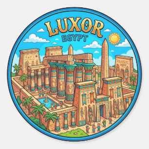 Karnak Temple Complex, Luxor Egypt Classic Round Sticker