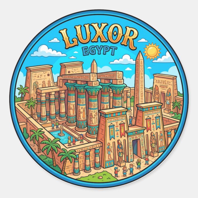 Karnak Temple Complex, Luxor Egypt Classic Round Sticker (Front)