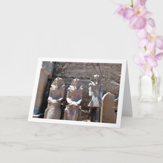 Karnak Temple, Statues on the Chachette Court Card (Orchid)