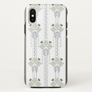 Karo flowers and curls pattern iPhone XS case