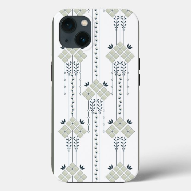 Karo flowers and curls pattern Case-Mate iPhone case (Back)