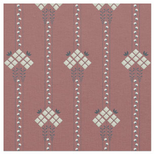 Karo flowers and curls pattern fabric