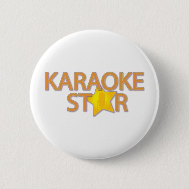 Karoake Star 6 Cm Round Badge (Front)