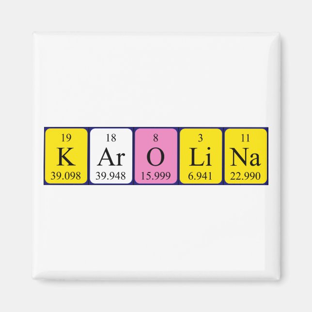 Karolina periodic table name magnet (Front)
