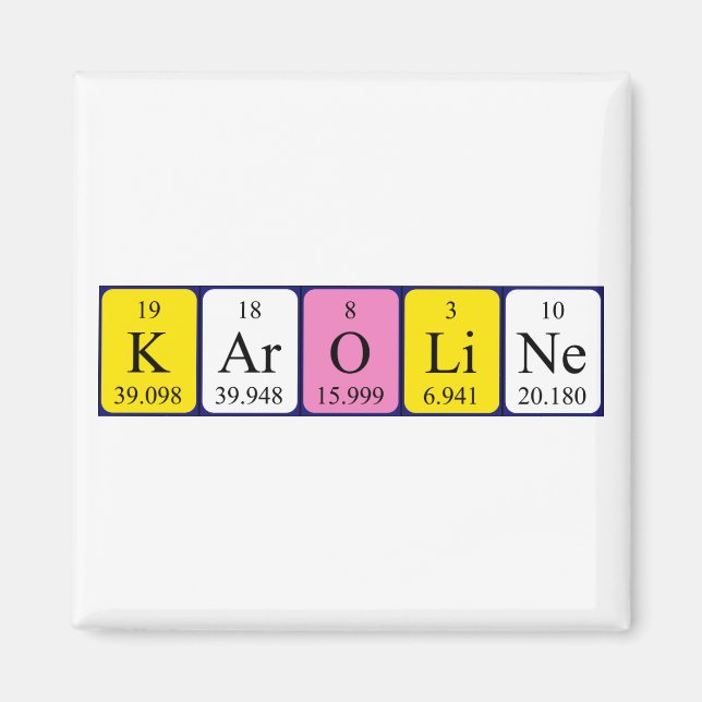 Karoline periodic table name magnet (Front)