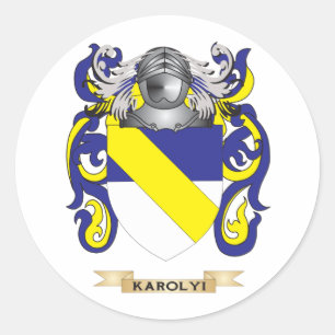 Karolyi Coat of Arms (Family Crest) Classic Round Sticker