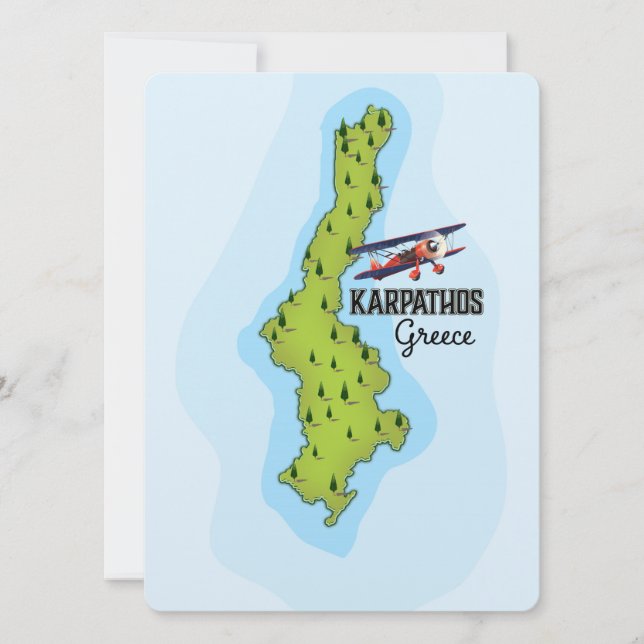Karpathos Greek Map Illustrated travel poster (Front)