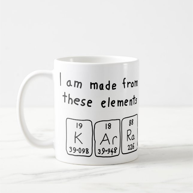 Karra periodic table name mug (Left)