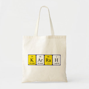 Karrah periodic table name tote bag