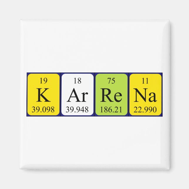 Karrena periodic table name magnet (Front)