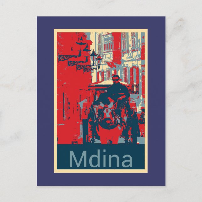 Karrozin in Mdina Postcard (Front)