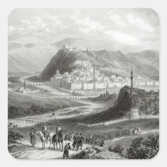 Kars, engraved by J. Godfrey, c.1860 Square Sticker (Front)