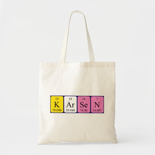 Karsen periodic table name tote bag (Front)