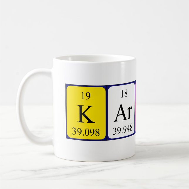 Karson periodic table name mug (Left)