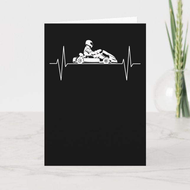 Kart Go-kart Kart Racing Heartbeat Line Gift Card (Front)