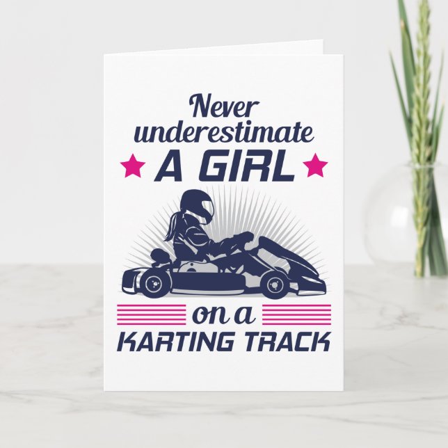 Kart Go-kart Karting Kart Racing Women Girls Gift Card (Front)