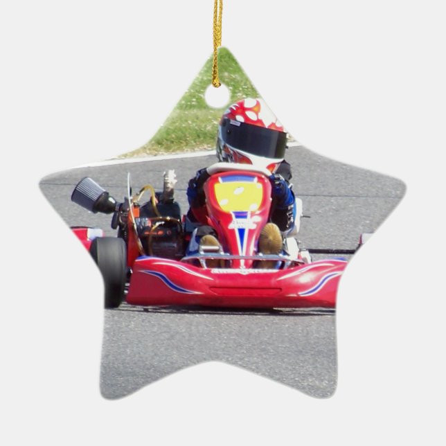 Kart Racer Ceramic Tree Decoration (Front)