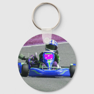 Kart Racer Inverted Colour Key Ring