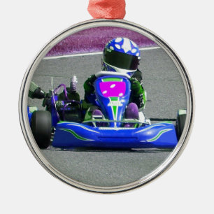 Kart Racer Inverted Colour Metal Tree Decoration