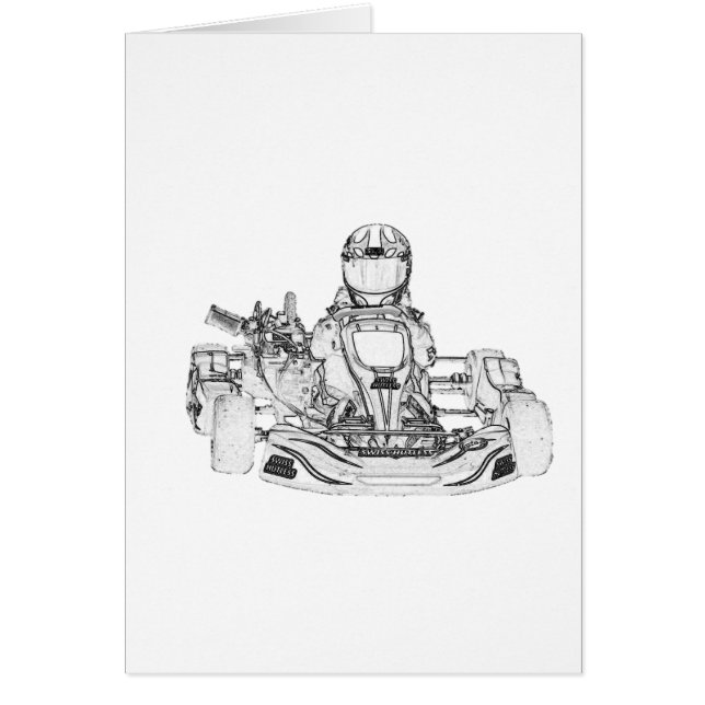 Kart Racer Pencil Sketch (Front)