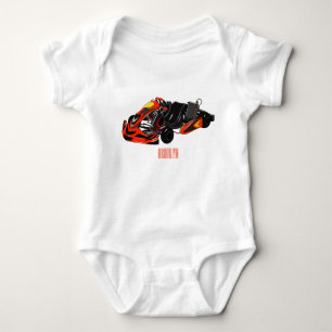 Kart racing cartoon illustration baby bodysuit
