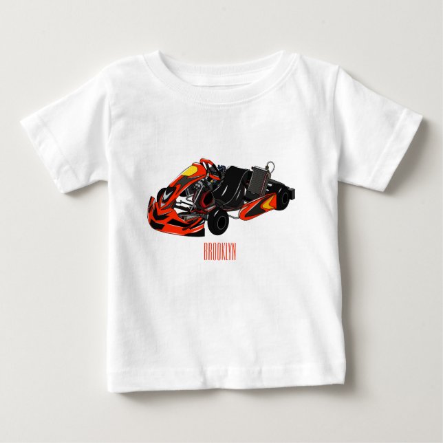 Kart racing cartoon illustration baby T-Shirt (Front)
