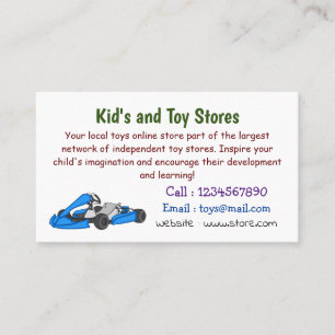 Kart racing cartoon illustration business card