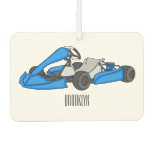 Kart racing cartoon illustration car air freshener