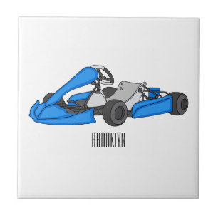 Kart racing cartoon illustration  ceramic tile