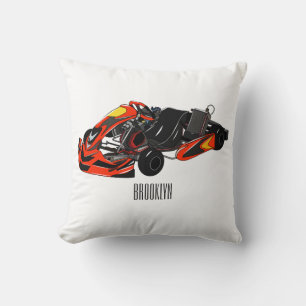 Kart racing cartoon illustration cushion