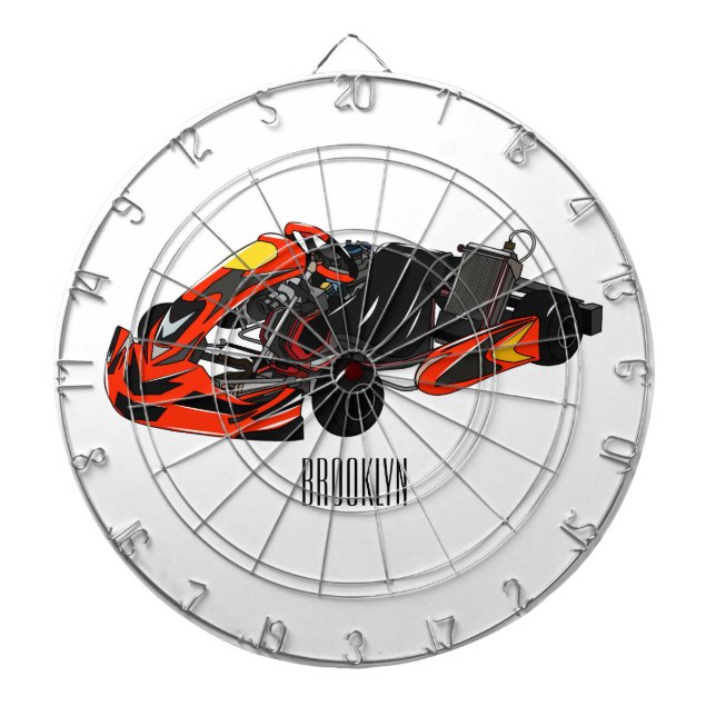 Kart racing cartoon illustration dartboard (Front)