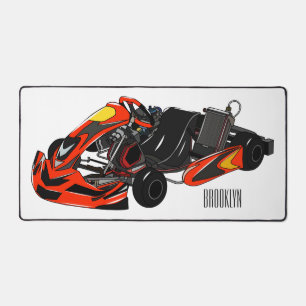 Kart racing cartoon illustration desk mat