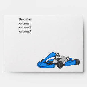 Kart racing cartoon illustration envelope