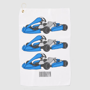 Kart racing cartoon illustration  golf towel