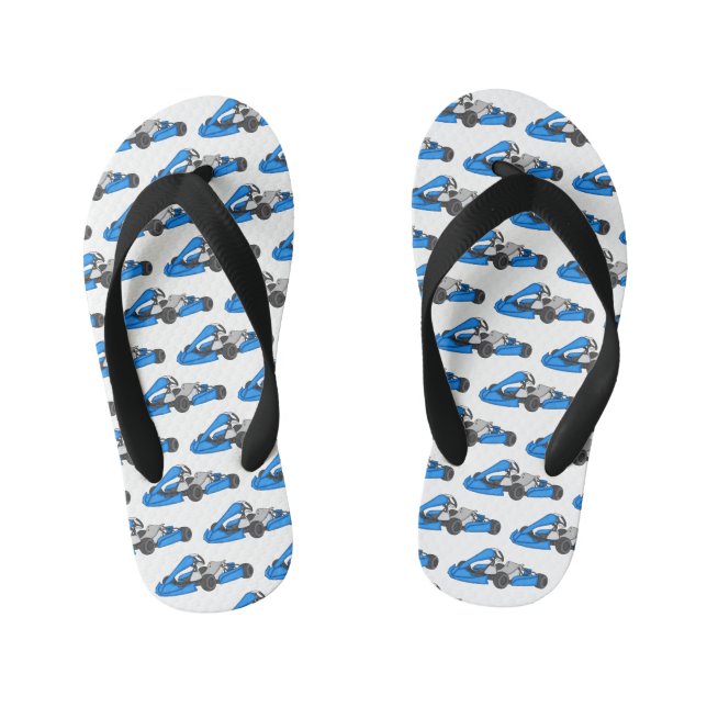 Kart racing cartoon illustration kid's thongs (Footbed)