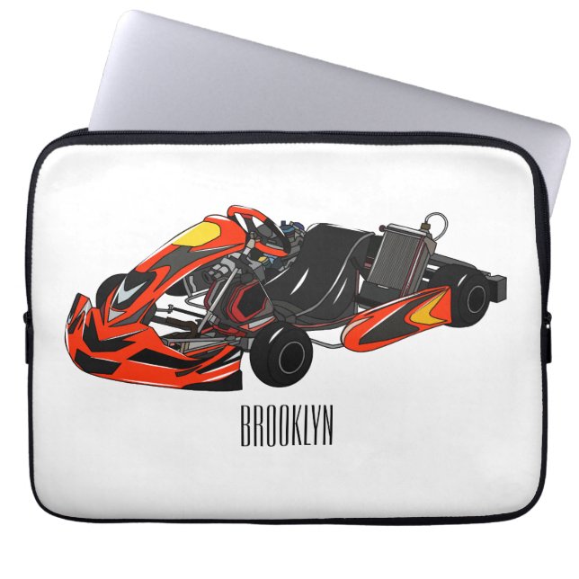 Kart racing cartoon illustration laptop sleeve (Front)