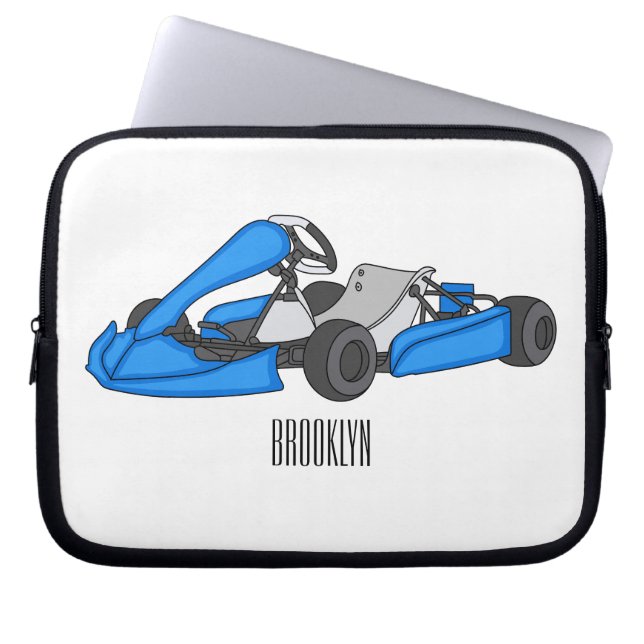 Kart racing cartoon illustration laptop sleeve (Front)