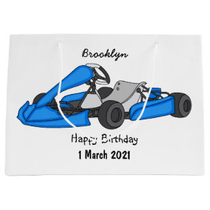 Kart racing cartoon illustration large gift bag