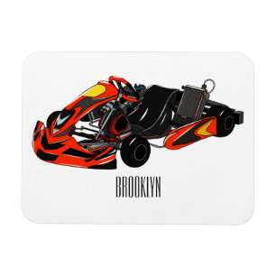 Kart racing cartoon illustration magnet