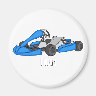 Kart racing cartoon illustration magnet