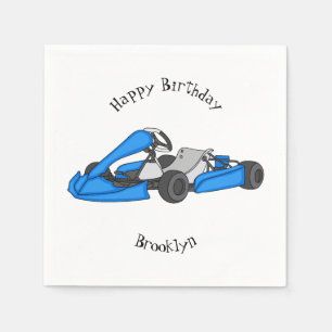 Kart racing cartoon illustration napkin