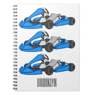 Kart racing cartoon illustration notebook
