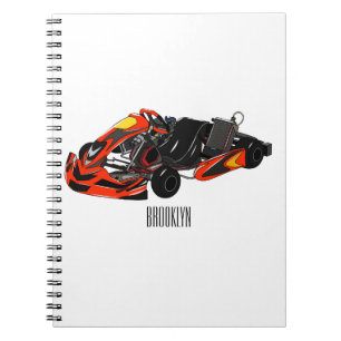Kart racing cartoon illustration notebook